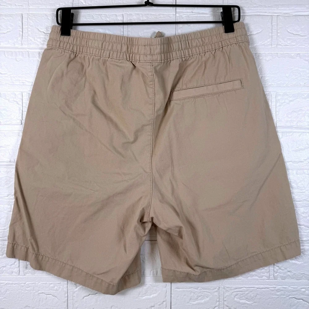 H&M Pull On Shorts Mens Small Khaki Regular Fit Drawstring Chino Casual